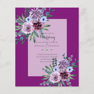 LOWEST BUDGET Wedding Invitations Plum Floral Flyer