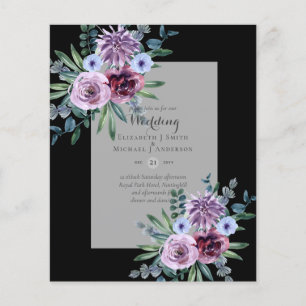 LOWEST BUDGET Wedding Invitations Plum Floral Flyer