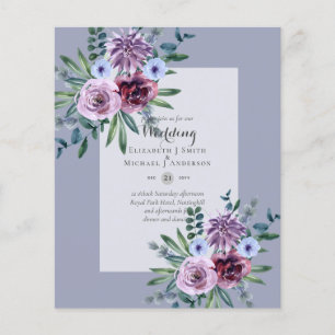 LOWEST BUDGET Wedding Invitations Plum Floral Flyer