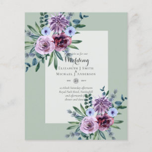 LOWEST BUDGET Wedding Invitations Plum Floral Flyer