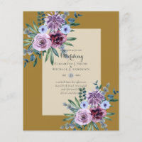 LOWEST BUDGET Wedding Invitations Plum Floral