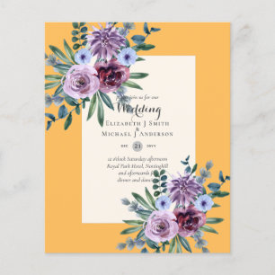 LOWEST BUDGET Wedding Invitations Plum Floral Flyer
