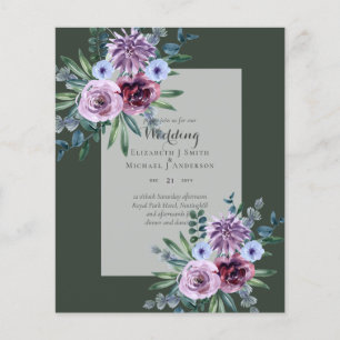 LOWEST BUDGET Wedding Invitations Plum Floral Flyer