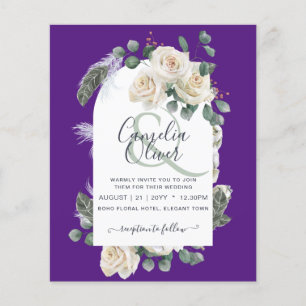 LOWEST BUDGET White Roses Elegant Wedding All in 1 Flyer