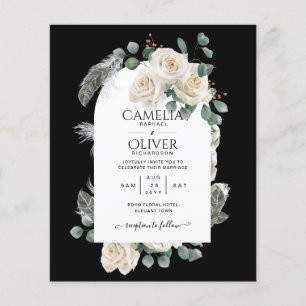 LOWEST BUDGET White Roses Elegant Wedding All in 1 Flyer