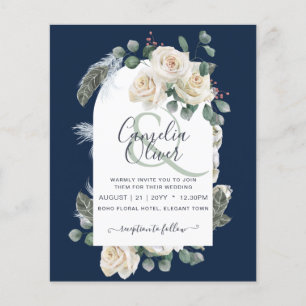 LOWEST BUDGET White Roses Elegant Wedding All in 1 Flyer