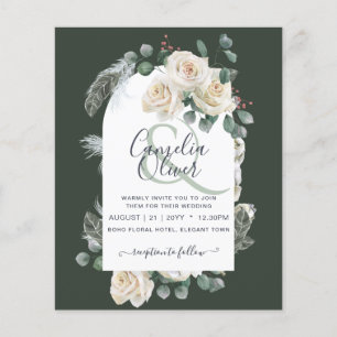 LOWEST BUDGET White Roses Elegant Wedding All in 1 Flyer