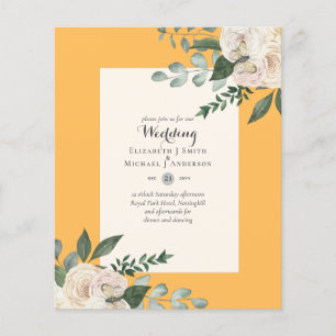 LOWEST BUDGET White Roses Wedding Invitations Flyer