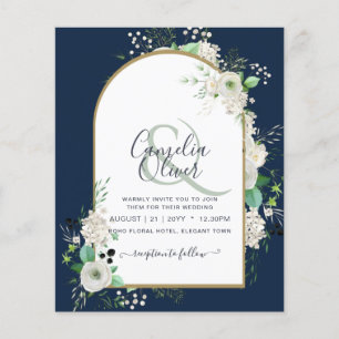 Lowest BUDGET White Roses Wedding Invites Arch Flyer