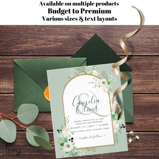 Lowest BUDGET White Roses Wedding Invites Arch Flyer (Creator Uploaded)