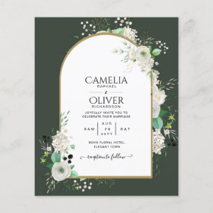 Lowest BUDGET White Roses Wedding Invites Arch Flyer