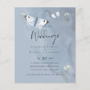 LOWEST PRICED Butterflies Dusty Blue Wedding Flyer