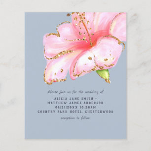 LOWEST PRICED Dusty Blue Pink Floral Wedding Flyer