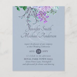LOWEST PRICED Dusty Blue Purple Floral Wedding Flyer