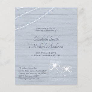  LOWEST PRICED Dusty Blue Rustic Mason Jar Wedding Flyer