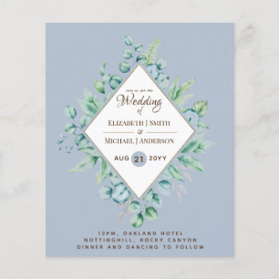 LOWEST PRICED Eucalyptus Dusty Blue Wedding  Flyer