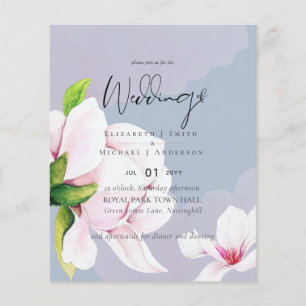 LOWEST PRICED Pink Magnolia Dusty Blue Wedding Flyer