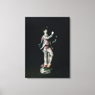 Lowestoft figure of a boy playing a triangle canvas print