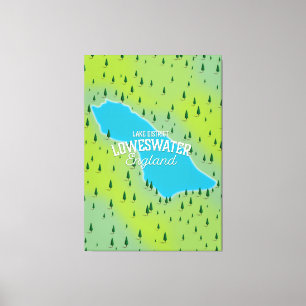 Loweswater Lake, lake district, travel map. Canvas Print