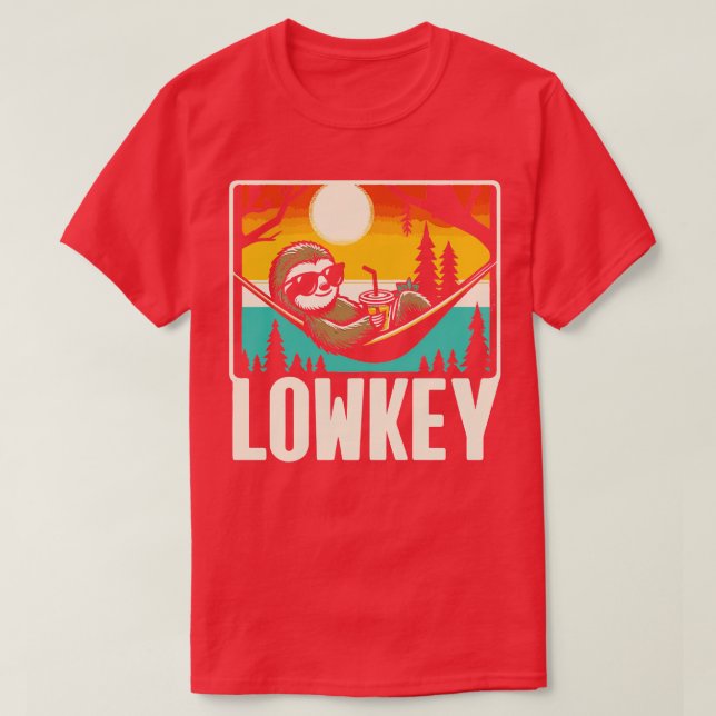 Lowkey Cute Funny Sloth T-Shirt (Design Front)