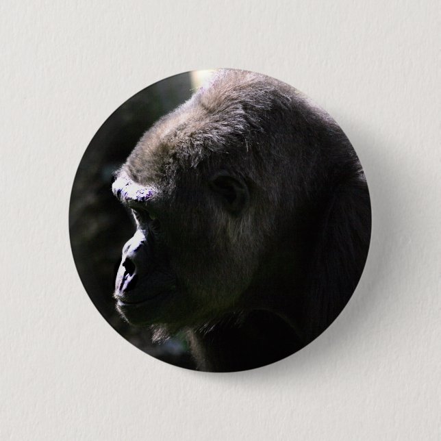 Lowland Western Gorilla 6 Cm Round Badge (Front)