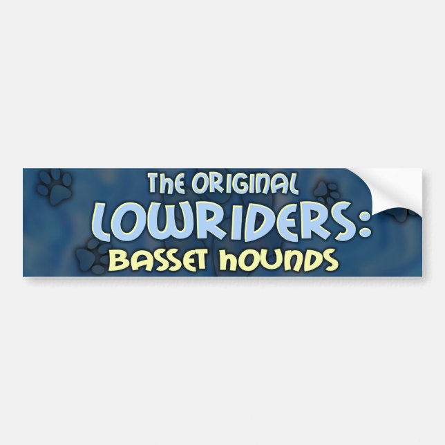 Lowrider Basset Hound Bumper Sticker (Front)