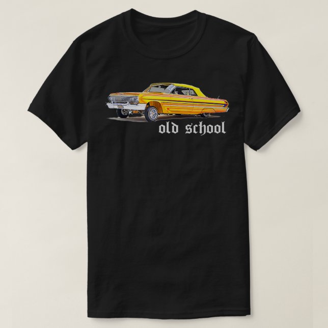 Lowrider  For Men Old School Rap Cholo Gangster Ca T-Shirt (Design Front)