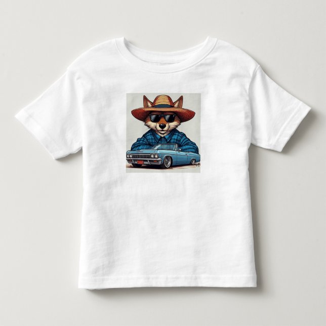 Lowrider Fox Toddler T-Shirt (Front)