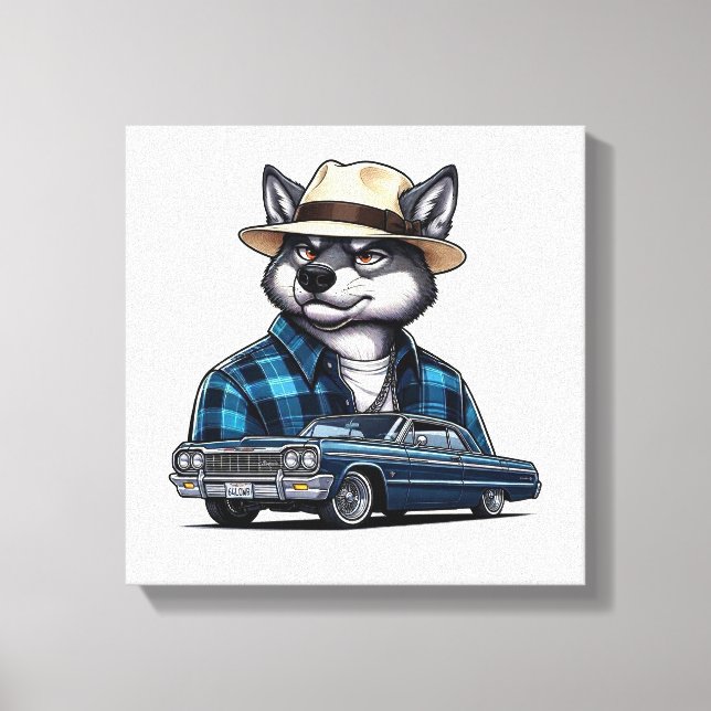 Lowrider Wolf Canvas Print (Front)