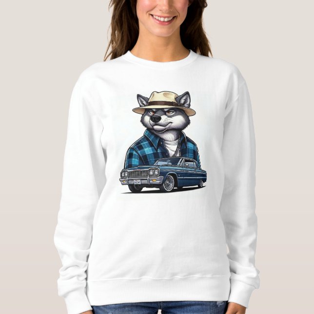 Lowrider Wolf Sweatshirt (Front)