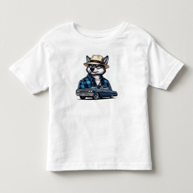 Lowrider Wolf Toddler T-Shirt (Front)