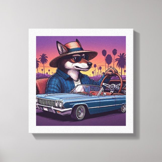 Lowrider Wolfy Canvas Print (Front)