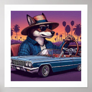 Lowrider Wolfy Poster