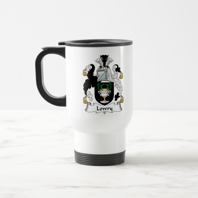 Lowry Family Crest Travel Mug (Left)