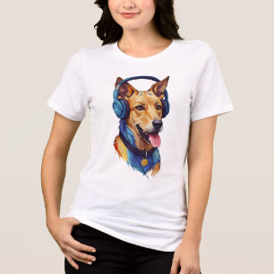 Loyal Beats – Abstract Dog Listening to Music Tri-Blend Shirt