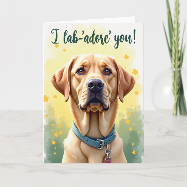 Loyal Canine Fathers Day Portrait Card (Front)