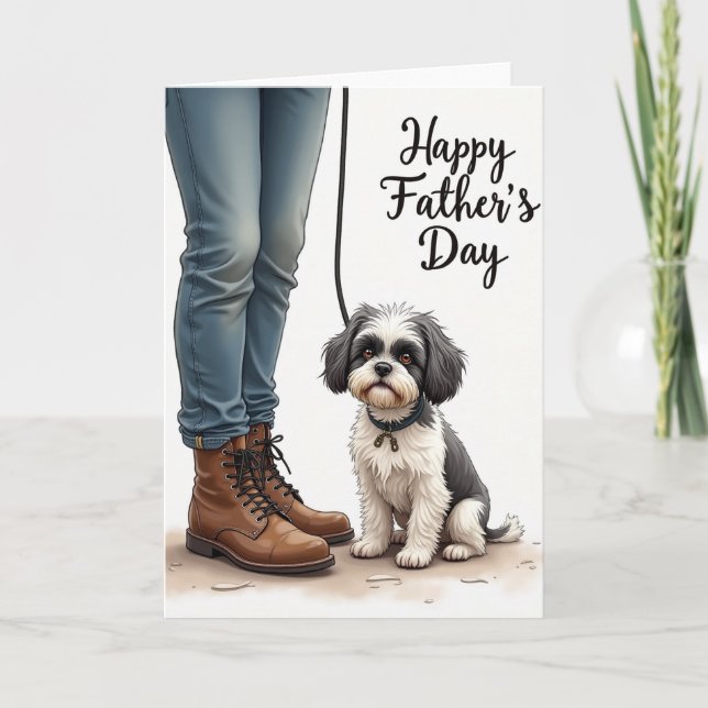 Loyal Dog Dad Happy Day Card (Front)