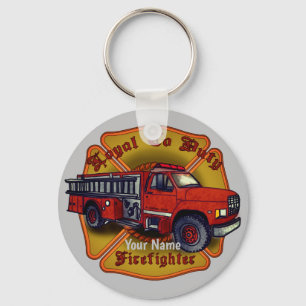 Loyal Firetruck Firefighter Key Ring