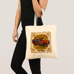Loyal Firetruck firefighters Tote Bag