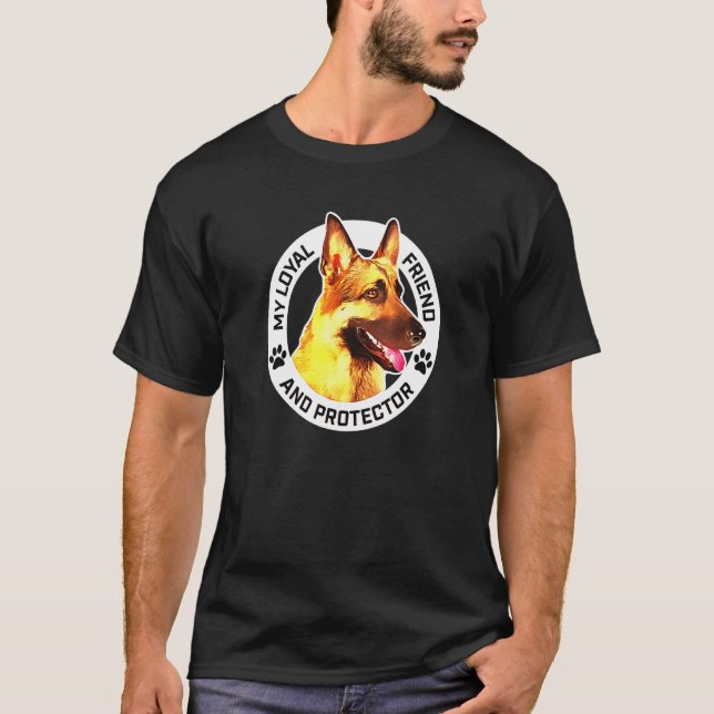 Loyal Friend And Protector K9 German Shepherd T-Shirt (Front)