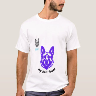 Loyal German Shepherd Dog Face Purple Graphic T-Sh T-Shirt