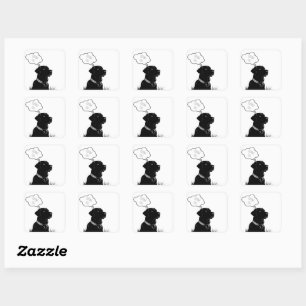 Loyal Thoughts: Personalized Black Lab Laptop Square Sticker
