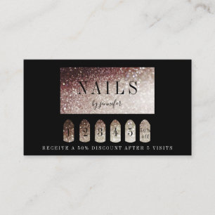Loyalität 5 Nails Artist Elegant Silver Rust Business Card