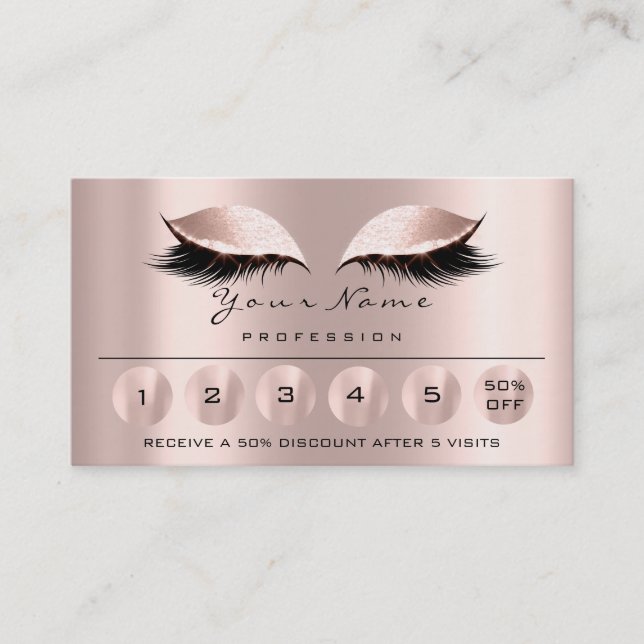 Loyality 6 Makeup Aesthetician Eyelash Rose Business Card (Front)