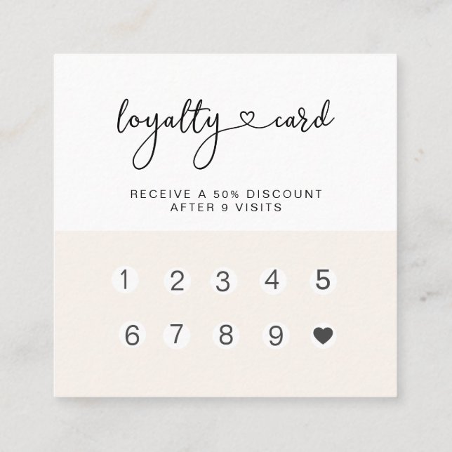 Loyalty 10 Nails Lashes Beauty Business Card (Back)