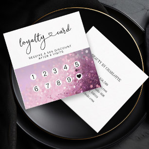 Loyalty 10 Nails Lashes Glitter Square Business Card