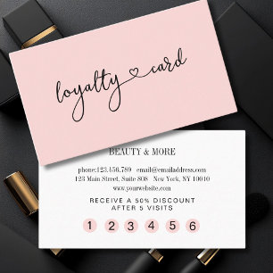 Loyalty 5 Nails Lashes Beauty Business Card
