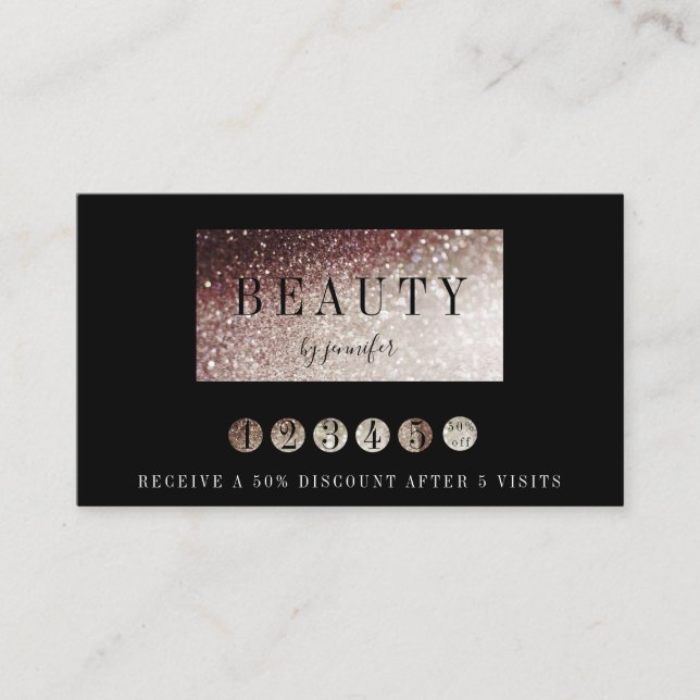 Loyalty 5 Nails Lashes Beauty Business Card (Front)