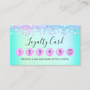 Loyalty 6 Makeup Aesthetician Eyelash Pink Drips Business Card