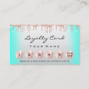 Loyalty 6 Makeup Aesthetician Eyelash Rose Mint Business Card